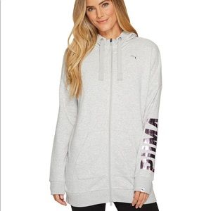 puma fusion elongated full zip hoodie size M